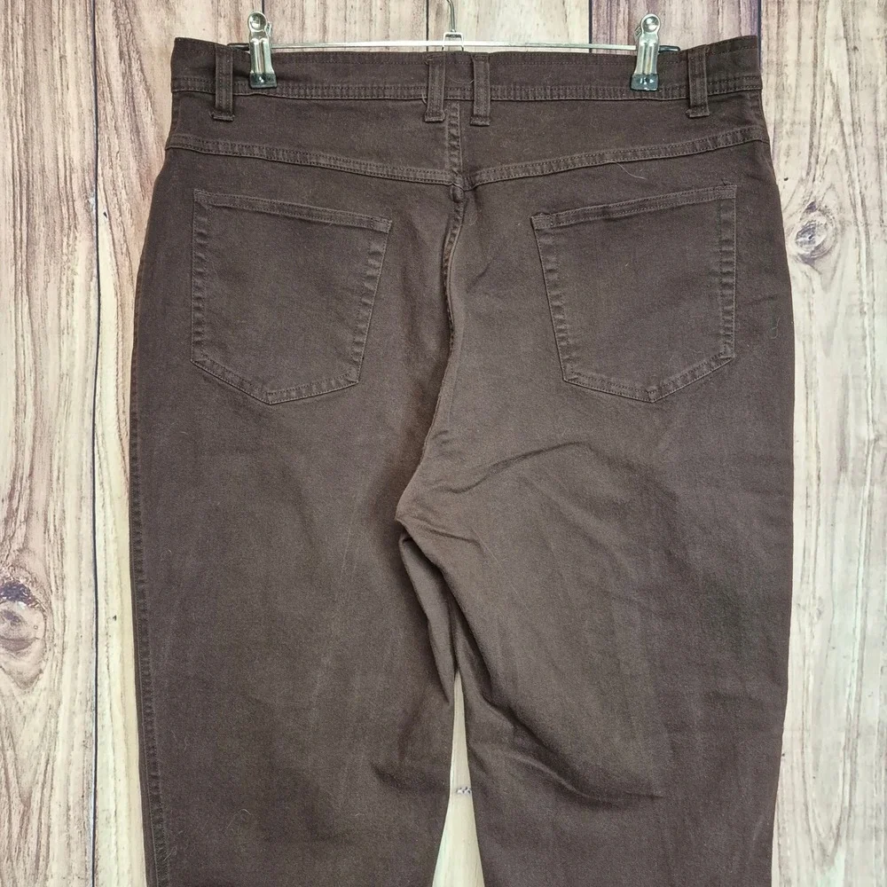 Bill Blass Jeans Womens 16 Cholate High‎ Rise Straight Leg Stretch Cotton Denim